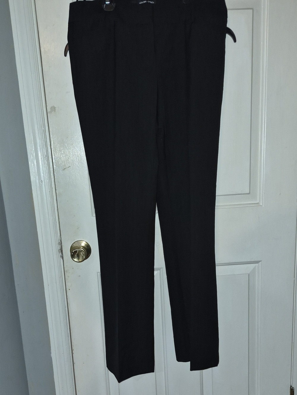 Amanda & Chelsea Subtle Stripe Black Dress Pants - Straight Leg